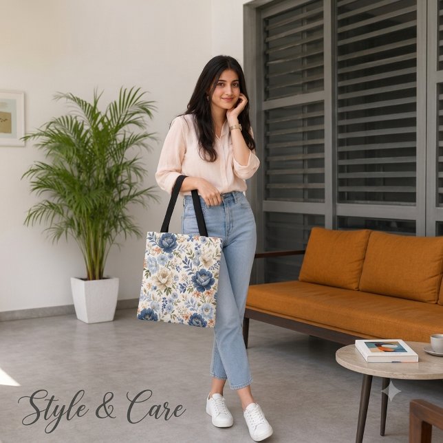 Sac à main tout temps Fleur de minuit Élégance flo (Midnight Bloom Timeless Floral Elegance Tote Bag)