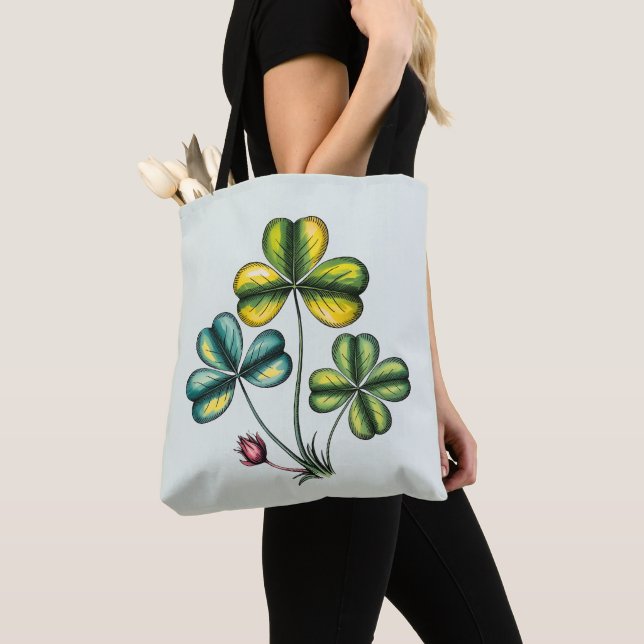 Sac à main vintage botanique Trèfle St Patrick (De près)