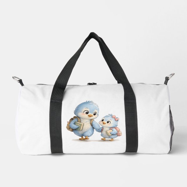 Sac à main week-end Sœurs et frères oiseaux mignon (Recto)