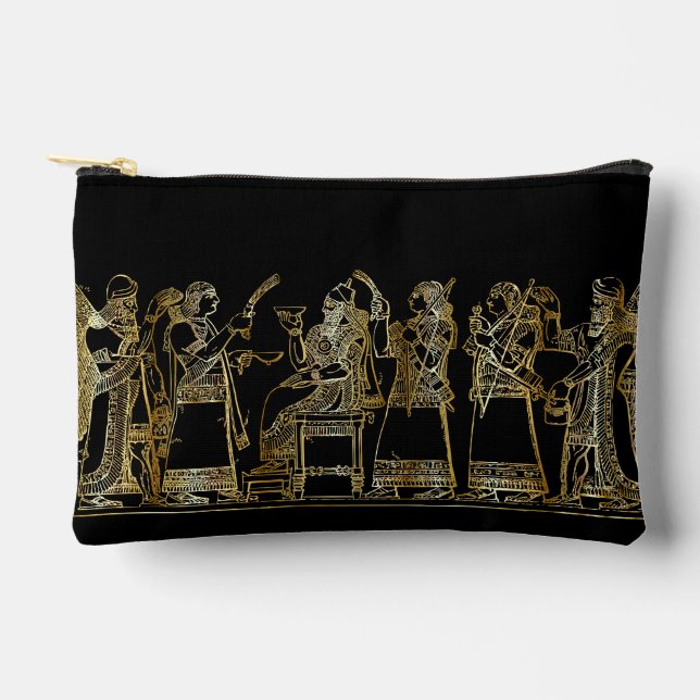 Sac à Maquillage Antique Banquet Assyrien Doré (Recto)