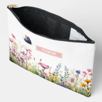 Sac à Maquillage avec Nom Hébreu avec Fleurs Sauva