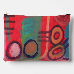 Sac à Maquillage d'Art Abstrait Rouge