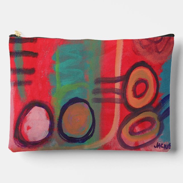 Sac à Maquillage d'Art Abstrait Rouge (Recto)