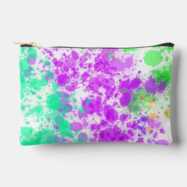 Sac à Maquillage Éclaboussure Aquarelle Vibrante | (Recto)