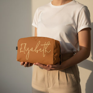 Sac à Maquillage Orange Nom Personnalisé pour Fill