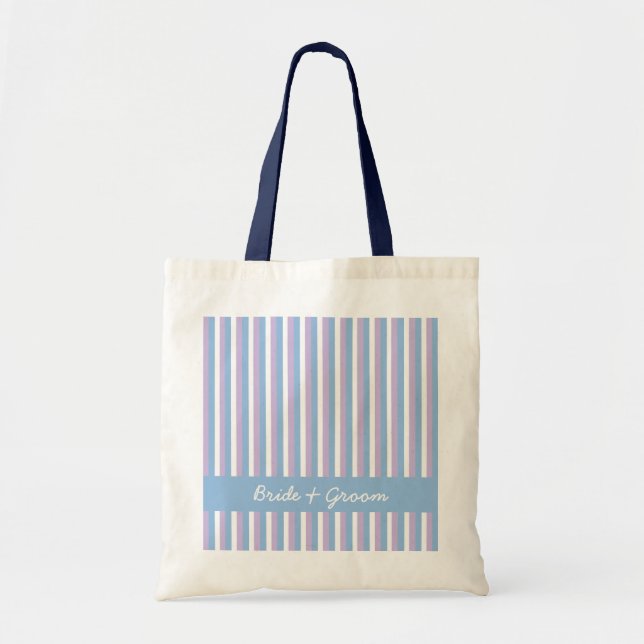 Sac à Mariages bleu Lilac blanc Grilles bleues (Devant)