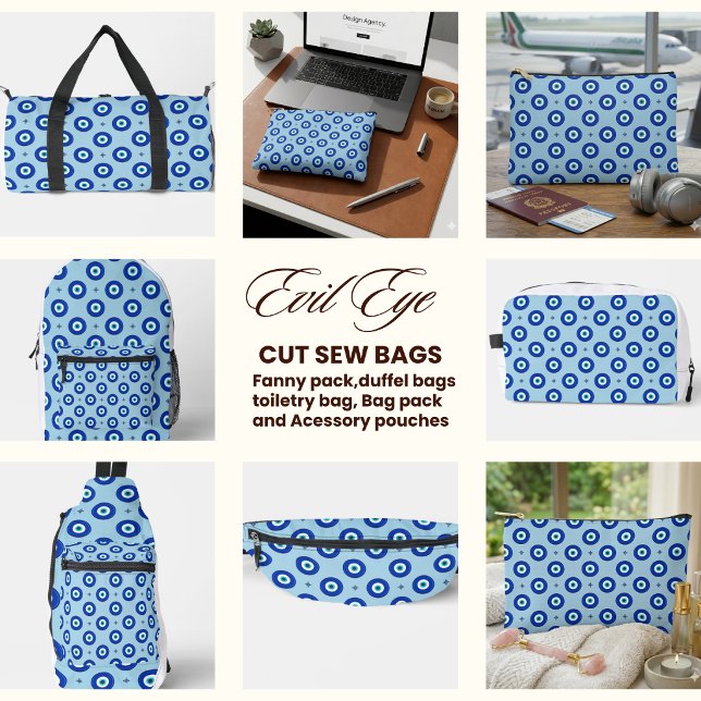 Sac à motif Evil Eye en coupe et couture (Evil Eye Pattern Print Cut Sew Bag)