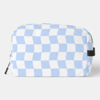 Sac à motifs damier rétro bleu pastel et blanc