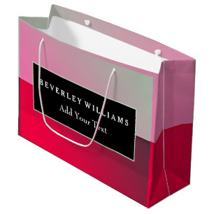 Sac à papier cadeau rouge rose personnalisé
