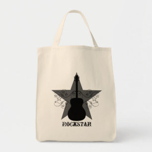 Sac à perles en étoile de guitare fantaisie, noir