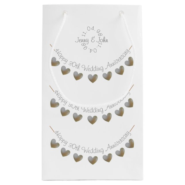 sac à petit cadeau pour anniversaire de mariage cœ (Dos)