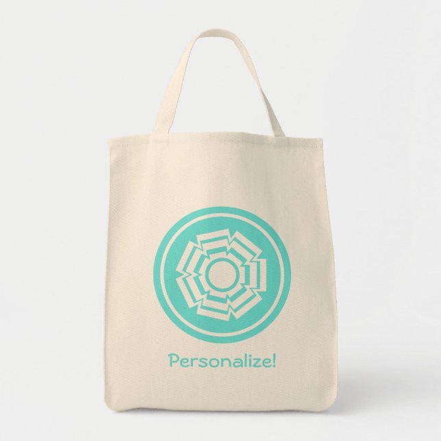 Sac à poêle floral, Turquoise (Devant)