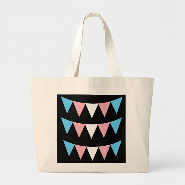 Sac à provisions avec drapeau de fierté Trans (Devant)