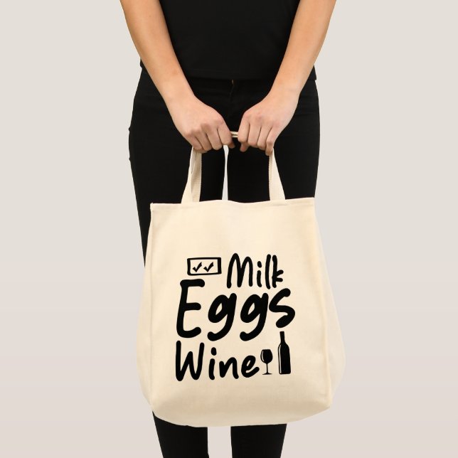 Sac à provisions de lait d'œufs de vin drôle (Devant (produit))