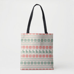 Sac à provisions flocon de neige rennes de Noël