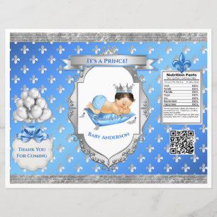 Sac à puces bleu bébé et argent Prince Royal