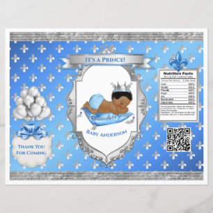 Sac à puces bleu et argent bébé Prince Royal