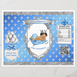 Sac à puces bleu et argent bébé Prince Royal