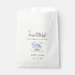 Sac à thé Favoriser Sacs à thé Bleu floral mariage