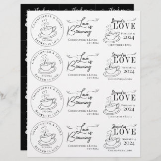 Sac à thé Mariage noir et blanc do-it-yourself