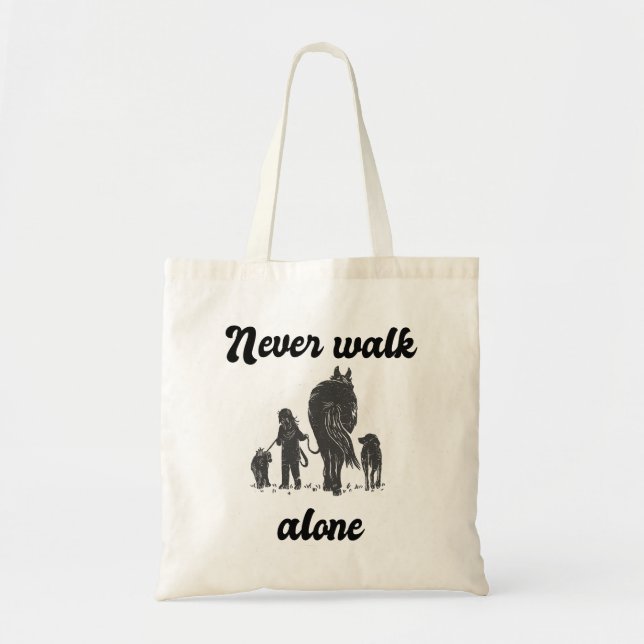 Sac à Tote Animalier Rustique Never Walk Alone (Devant)