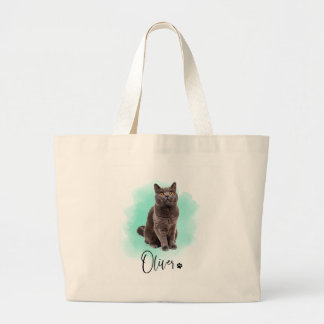 Sac à Tote avec Dessin de Chat Mignon – Cadeau pou