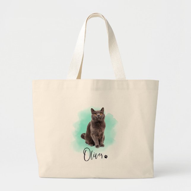 Sac à Tote avec Dessin de Chat Mignon – Cadeau pou (Devant)