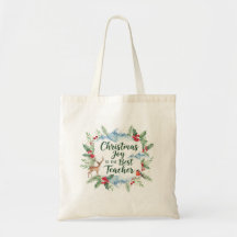 Sac à Tote de Noël à l'aquarelle – Hiver