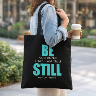 Sac à Tote Église Dieu est calme et connaît Psaume