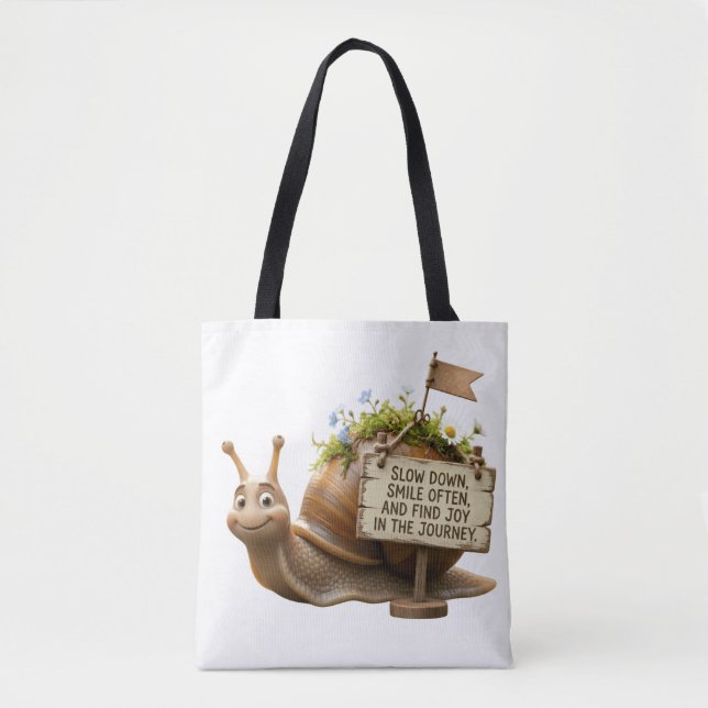 Sac à Tote Émouvant Escargot Ralentir & Trouver Jo (Devant)
