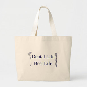 Sac à Tote en Toile Naturel Dental Life Best Life