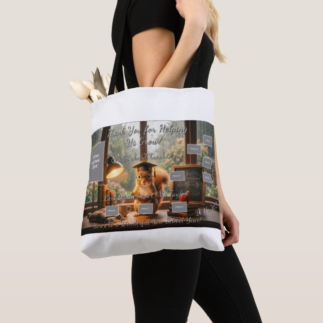 Sac à Tote Épaule d'Enseignant Écureuil de Jour de (De près)