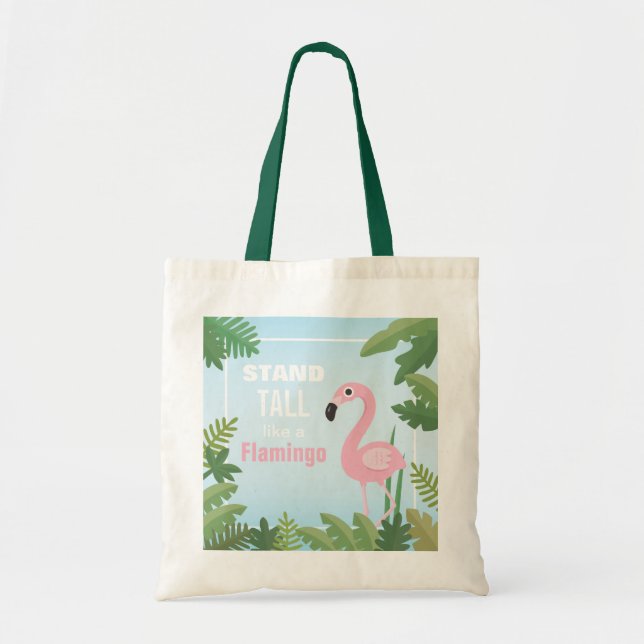 Sac à Tote Flamingo Branché Tiens-toi Droit (Devant)