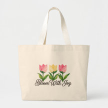 Sac à Tote Fleurs de Tulipe Rose Bloom With Joy