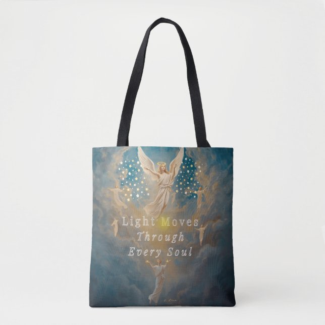 Sac à Tote Light Moves Through Every Soul – Celest (Devant)