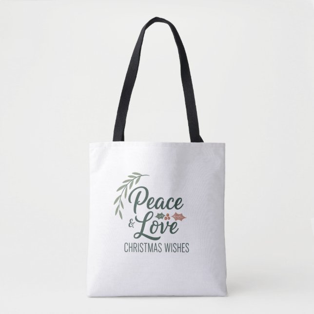 Sac à Tote Noël Peace & Love (Devant)