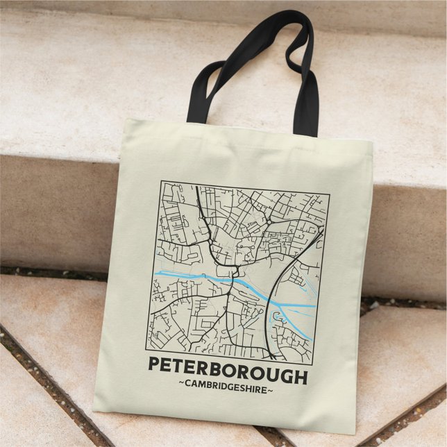 Sac à Tote Plan de la Ville de Peterborough, Cambr (Créateur téléchargé)