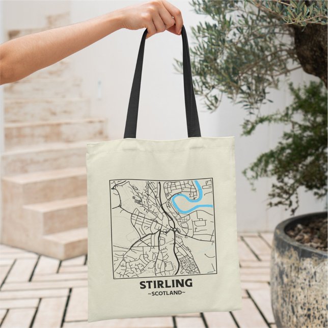Sac à Tote Plan de la ville de Stirling, Écosse (Créateur téléchargé)