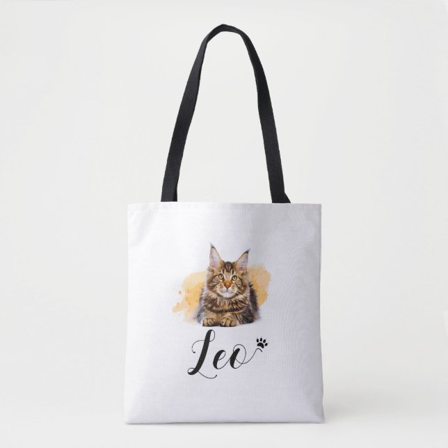 Sac à Tote pour amateur de chats drôles –  Leo (Devant)