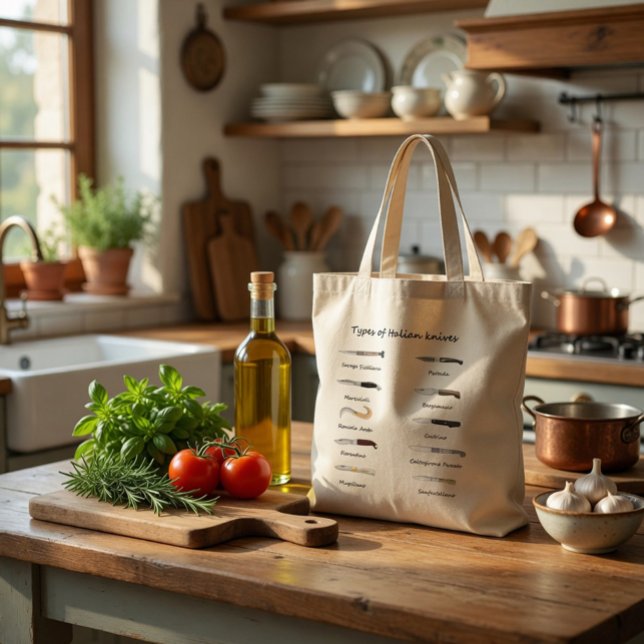 Sac à Tote Types de Couteaux Italiens (Créateur téléchargé)