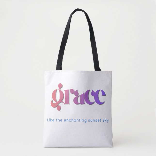 Sac à Tote Typographie Dégradé Coucher de Soleil (Devant)
