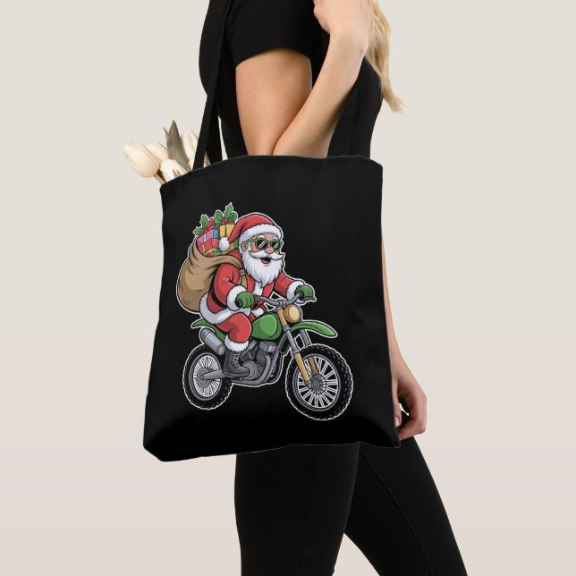 Sac à Vélo de Noël de Père Noël Moto (De près)