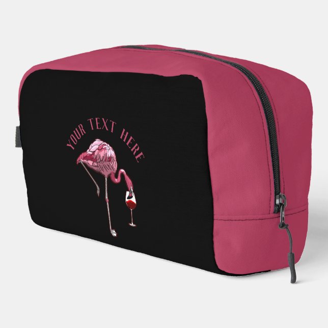 Sac à vin de Flamant rose personnalisé (Coin droit)