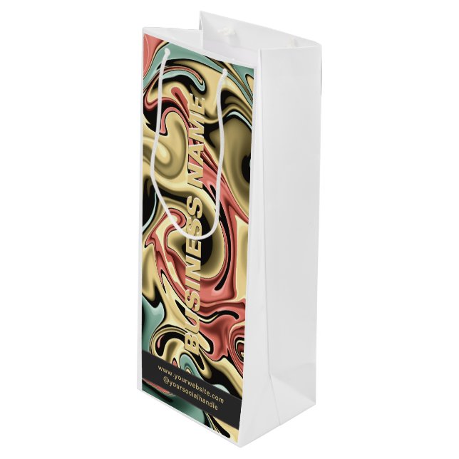 Sac à vin en papier personnalisé pour l'entreprise (Devant Angle)