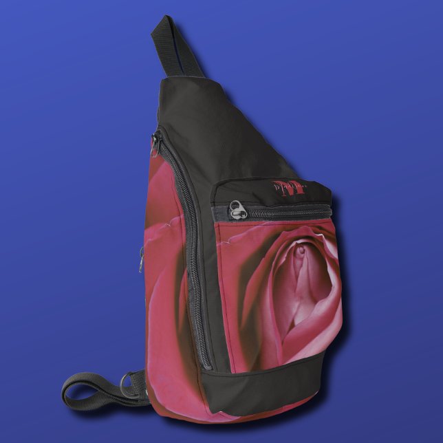 Sac à voile monogramme de fleurs rose florale (Créateur téléchargé)