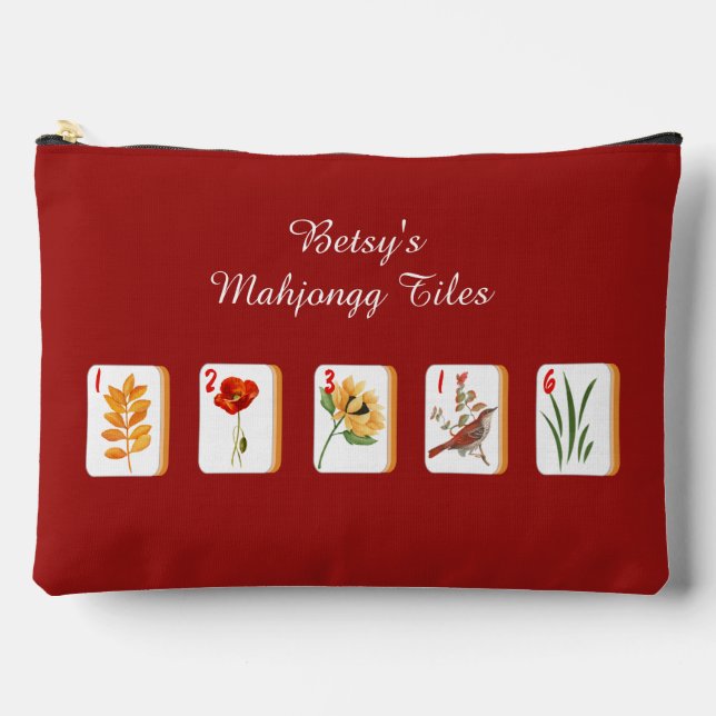 Sac Accessoire de Tuiles de Mahjong Fleur (Recto)