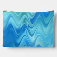 Sac Accessoire Grand Abstrait Bleu Ondulé