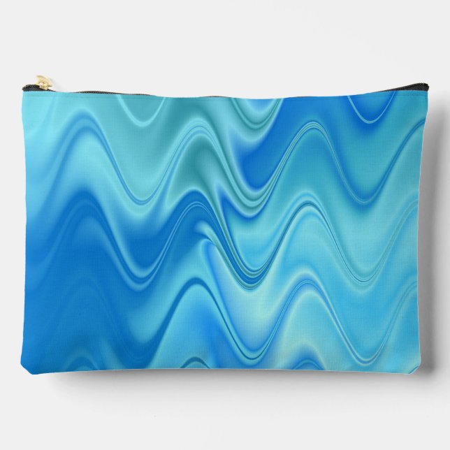 Sac Accessoire Grand Abstrait Bleu Ondulé (Recto)