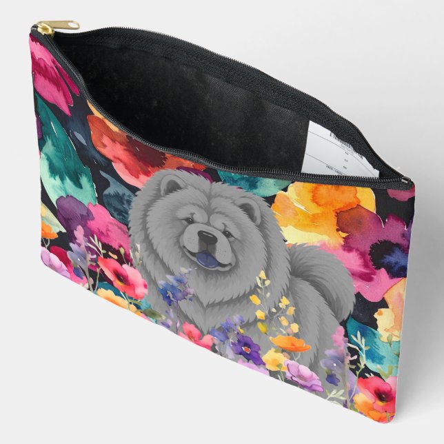 Sac Accessoire Grand Taille Blue Chow - JARDIN ZEN (Ouvrir)