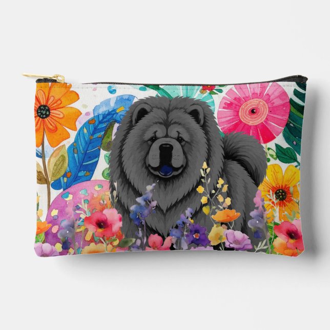 Sac Accessoire Petit - Jardin ZEN Chow Noir (Recto)